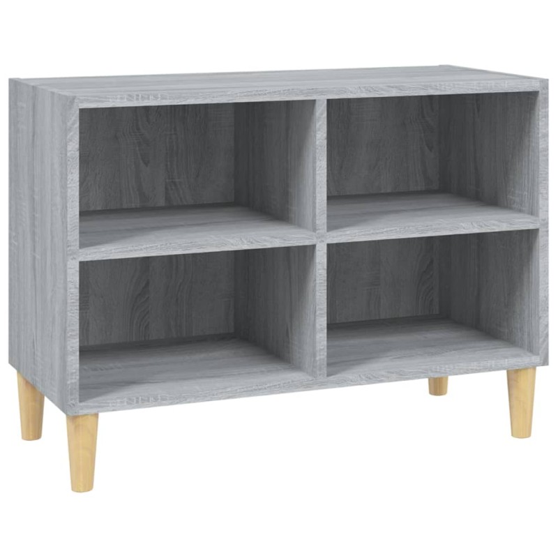 vidaXL Έπιπλο Τηλεόρασης Γκρι Sonoma 69,5x30x50εκ & Μασίφ Ξύλινα Πόδια