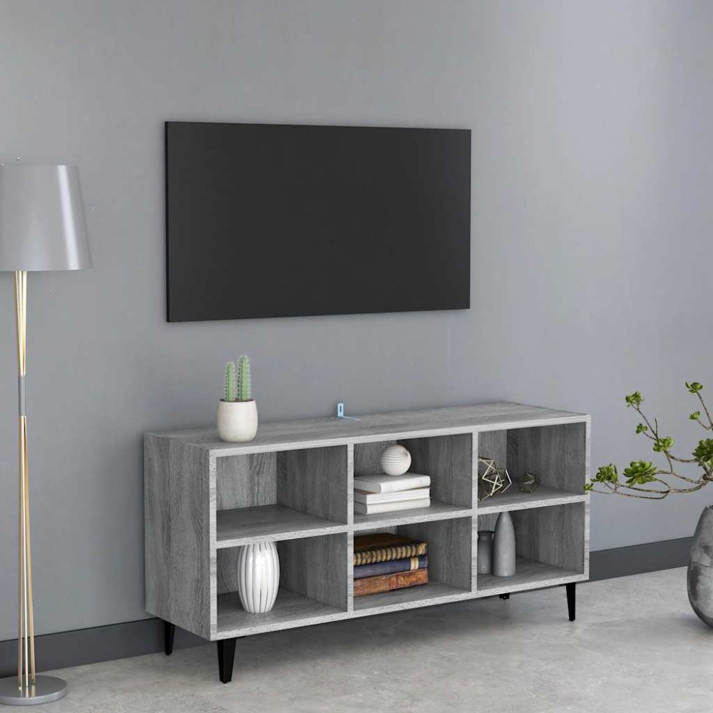 vidaXL Έπιπλο Τηλεόρασης Γκρι 103,5 x 30 x 50 εκ. με Μεταλλικά Πόδια Sonoma
