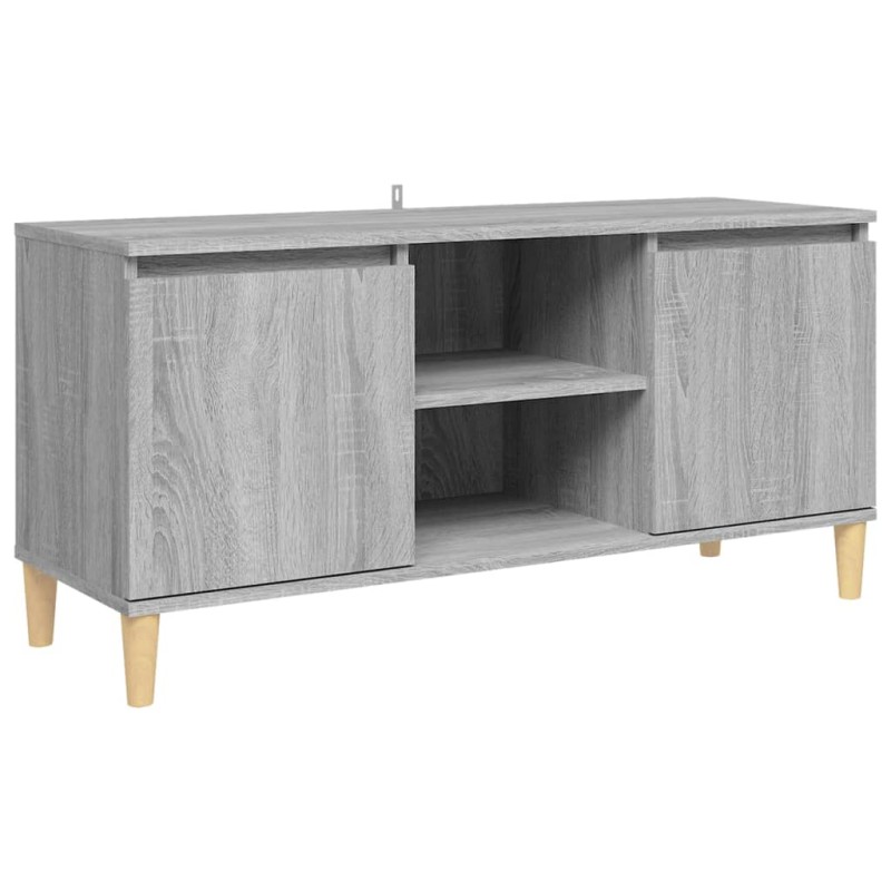 vidaXL Έπιπλο Τηλεόρασης Γκρι Sonoma 103,5x35x50 εκ Μασίφ Ξύλινα Πόδια