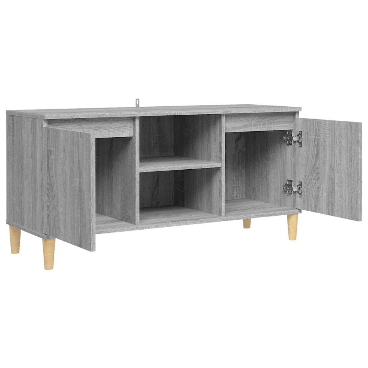 vidaXL Έπιπλο Τηλεόρασης Γκρι Sonoma 103,5x35x50 εκ Μασίφ Ξύλινα Πόδια