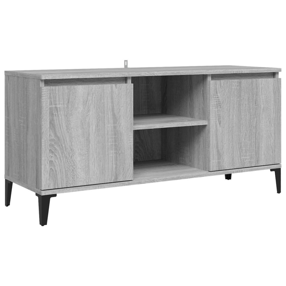 vidaXL Έπιπλο Τηλεόρασης Γκρι Sonoma 103,5x35x50 εκ. Μεταλλικά Πόδια