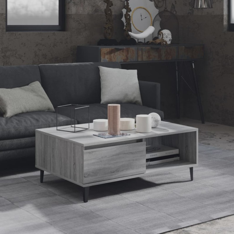 vidaXL Τραπεζάκι Σαλονιού Γκρι Sonoma 90x60x35 εκ. Επεξεργασμένο Ξύλο