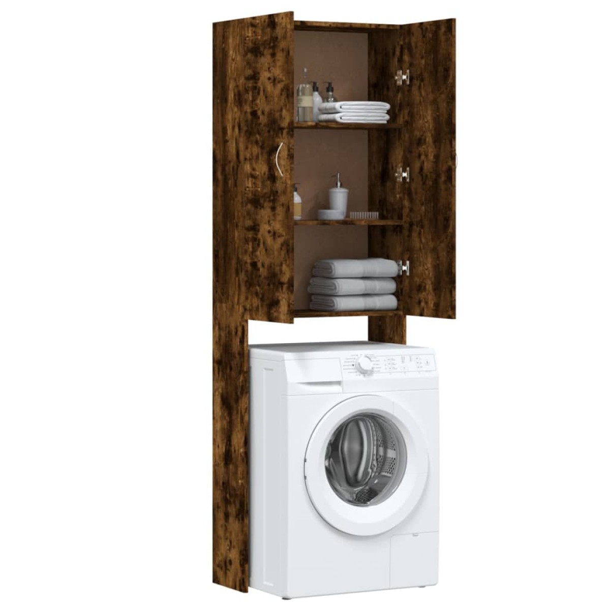 vidaXL Ντουλάπι Πλυντηρίου Καπνιστή Δρυς 64 x 25,5 x 190 εκ.