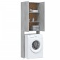 vidaXL Ντουλάπι Πλυντηρίου Γκρι Sonoma 64 x 25,5 x 190 εκ.