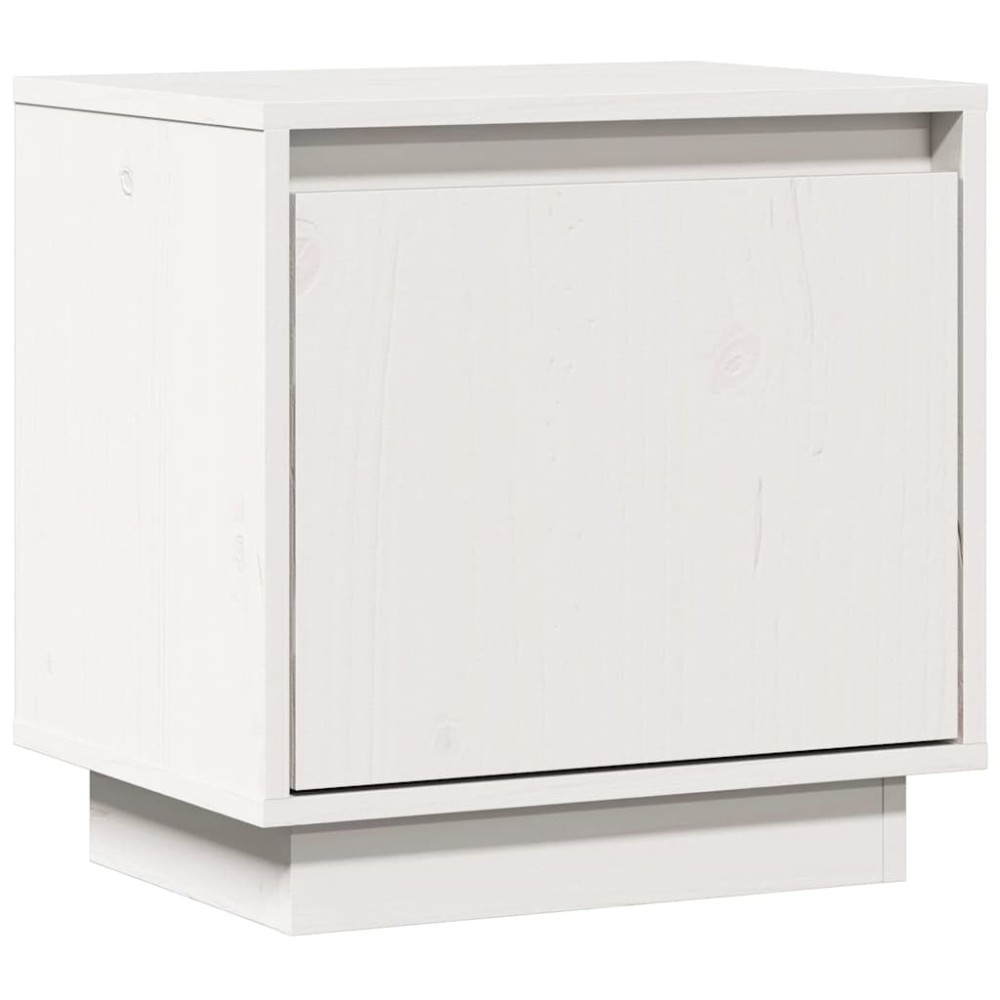 vidaXL Κομοδίνο Λευκό 40 x 30 x 40 εκ. από Μασίφ Ξύλο Πεύκου