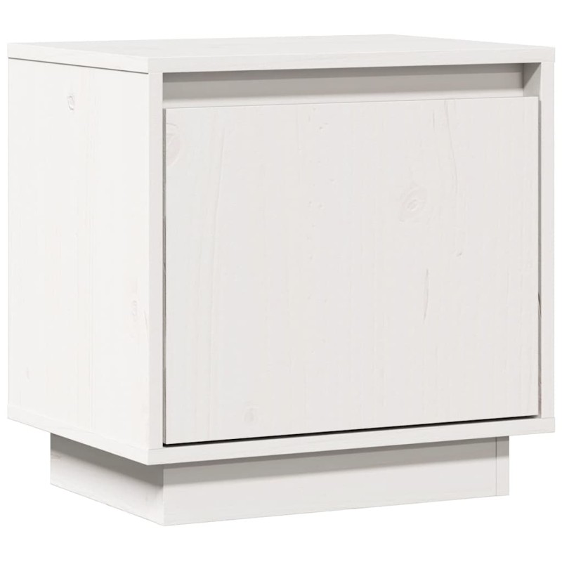vidaXL Κομοδίνο Λευκό 40 x 30 x 40 εκ. από Μασίφ Ξύλο Πεύκου