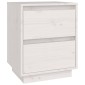 vidaXL Κομοδίνα 2 τεμ. Λευκά 40 x 35 x 50 εκ. από Μασίφ Ξύλο Πεύκου