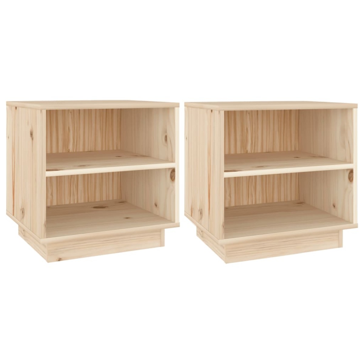 vidaXL Κομοδίνα 2 τεμ. 40 x 34 x 40 εκ. από Μασίφ Ξύλο Πεύκου