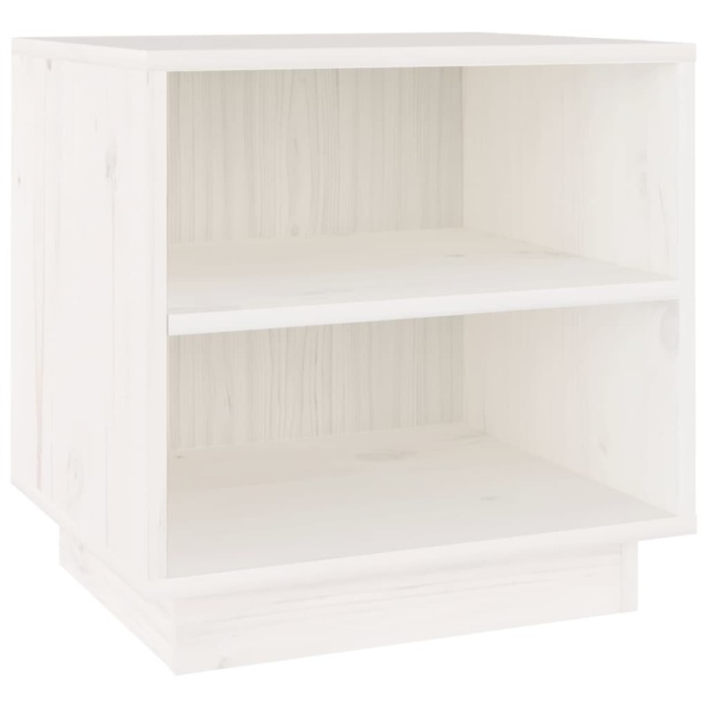 vidaXL Κομοδίνο Λευκό 40 x 34 x 40 εκ. από Μασίφ Ξύλο Πεύκου