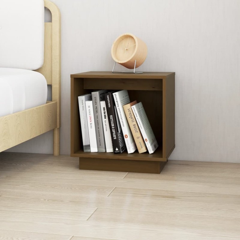 vidaXL Κομοδίνο Καφέ Μελί 40 x 30 x 40 εκ. από Μασίφ Ξύλο Πεύκου