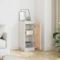 vidaXL Ντουλάπι Λευκό 31,5 x 34 x 75 εκ. από Μασίφ Ξύλο Πεύκου