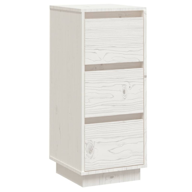 vidaXL Συρταριέρα Λευκή 32 x 34 x 75 εκ. από Μασίφ Ξύλο Πεύκου