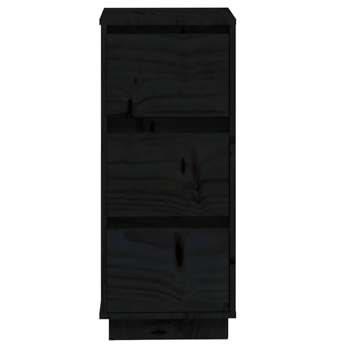 vidaXL Συρταριέρες 2 τεμ. Μαύρες 32x34x75 εκ. από Μασίφ Ξύλο Πεύκου