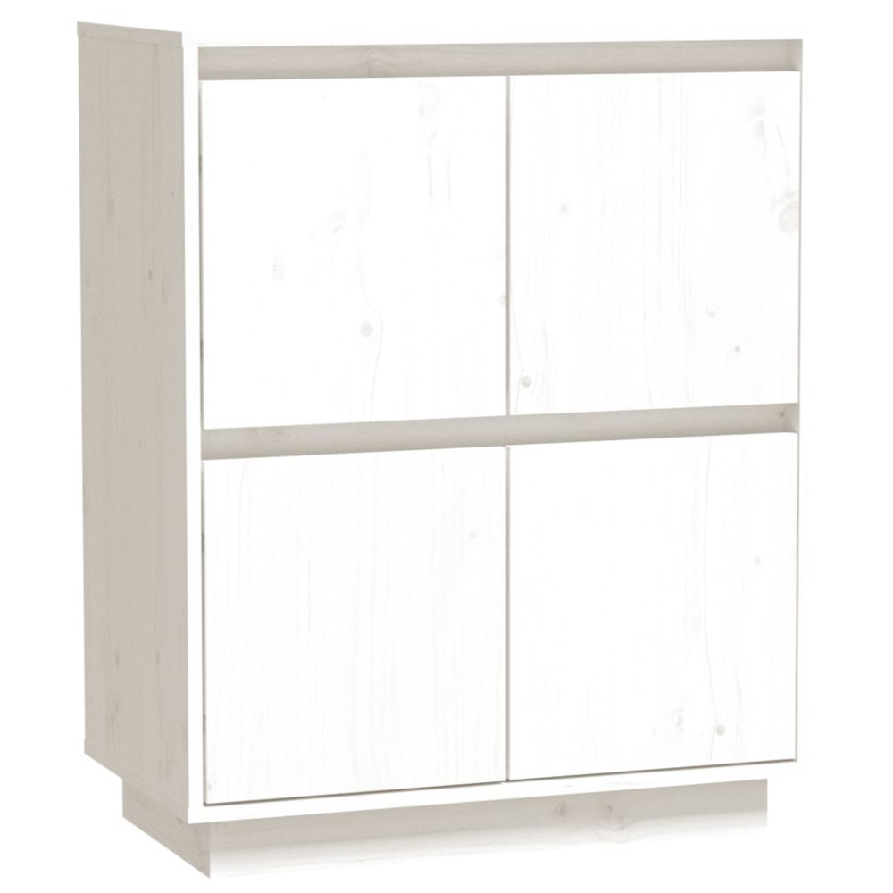 vidaXL Συρταριέρα Λευκή 60 x 34 x 75 εκ. από Μασίφ Ξύλο Πεύκου