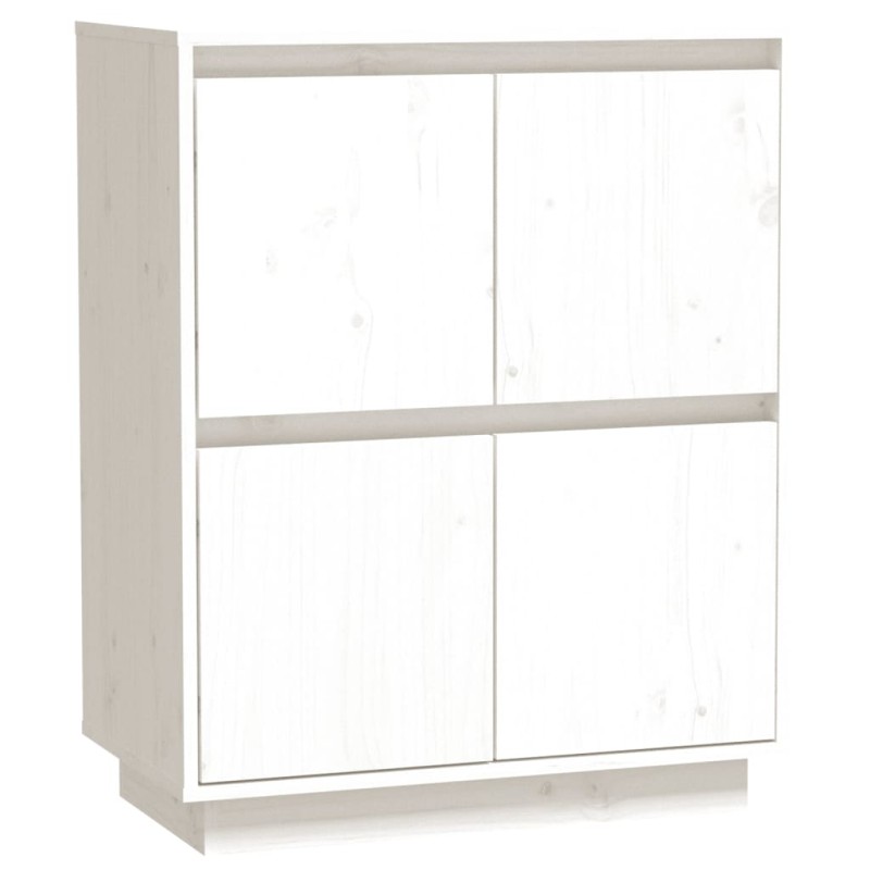 vidaXL Συρταριέρα Λευκή 60 x 34 x 75 εκ. από Μασίφ Ξύλο Πεύκου