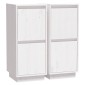 vidaXL Ντουλάπια 2 τεμ. Λευκά 31,5 x 34 x 75 εκ. από Μασίφ Ξύλο Πεύκου