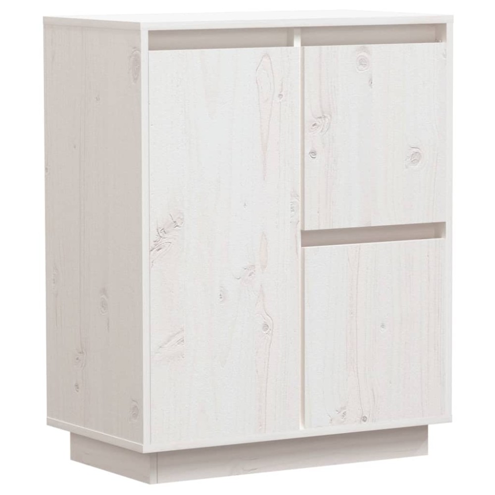 vidaXL Ντουλάπι Λευκό 60 x 34 x 75 εκ. από Μασίφ Ξύλο Πεύκου