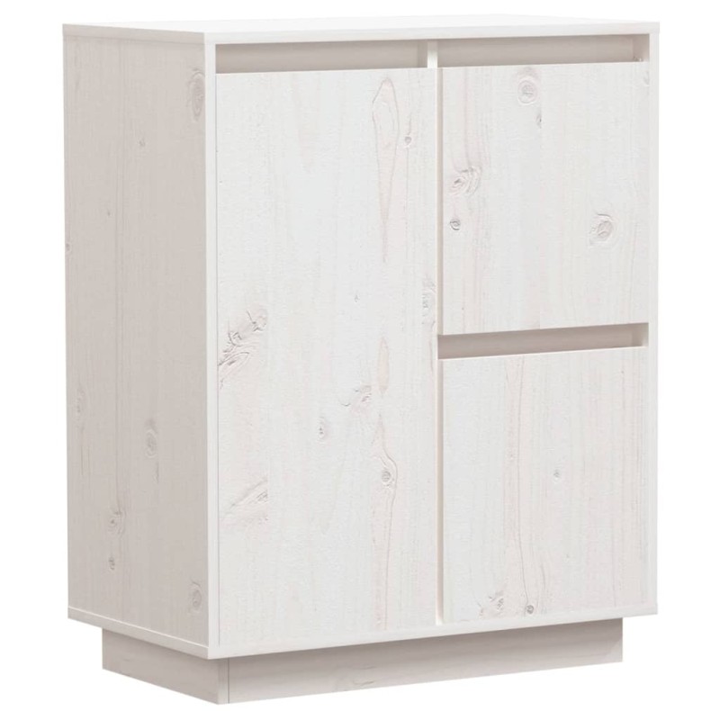 vidaXL Ντουλάπι Λευκό 60 x 34 x 75 εκ. από Μασίφ Ξύλο Πεύκου