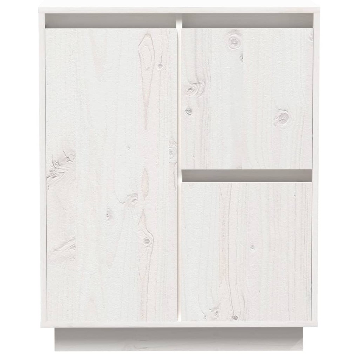 vidaXL Ντουλάπι Λευκό 60 x 34 x 75 εκ. από Μασίφ Ξύλο Πεύκου