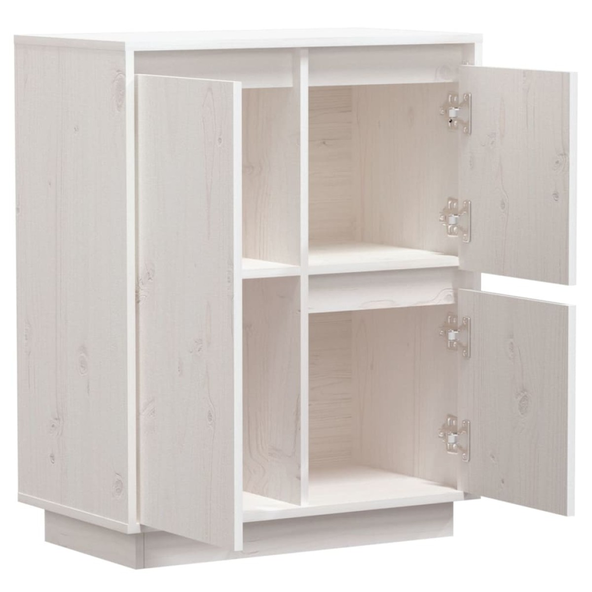 vidaXL Ντουλάπι Λευκό 60 x 34 x 75 εκ. από Μασίφ Ξύλο Πεύκου
