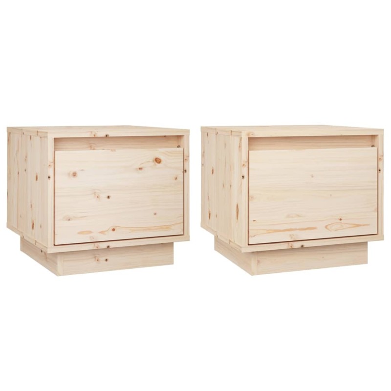 vidaXL Κομοδίνα 2 τεμ. 35 x 34 x 32 εκ. από Μασίφ Ξύλο Πεύκου