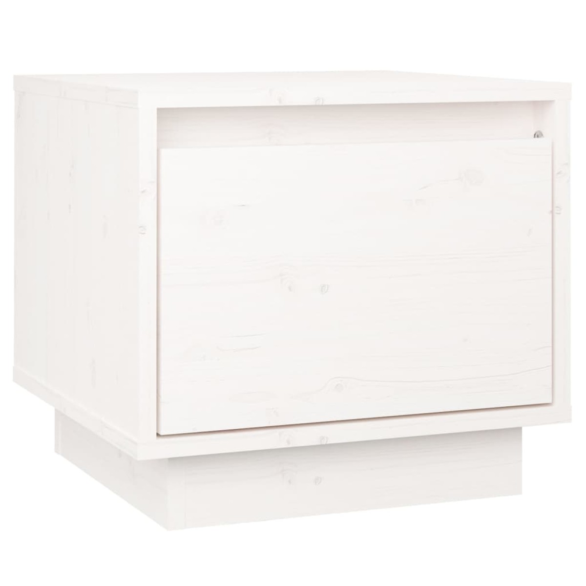 vidaXL Κομοδίνο Λευκό 35 x 34 x 32 εκ. από Μασίφ Ξύλο Πεύκου