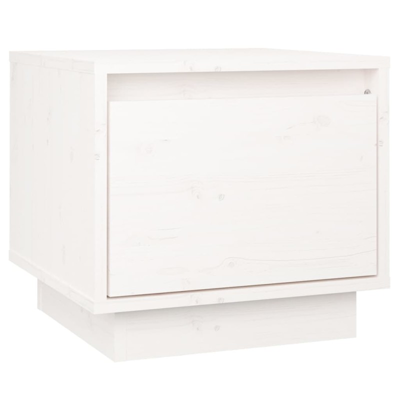 vidaXL Κομοδίνο Λευκό 35 x 34 x 32 εκ. από Μασίφ Ξύλο Πεύκου