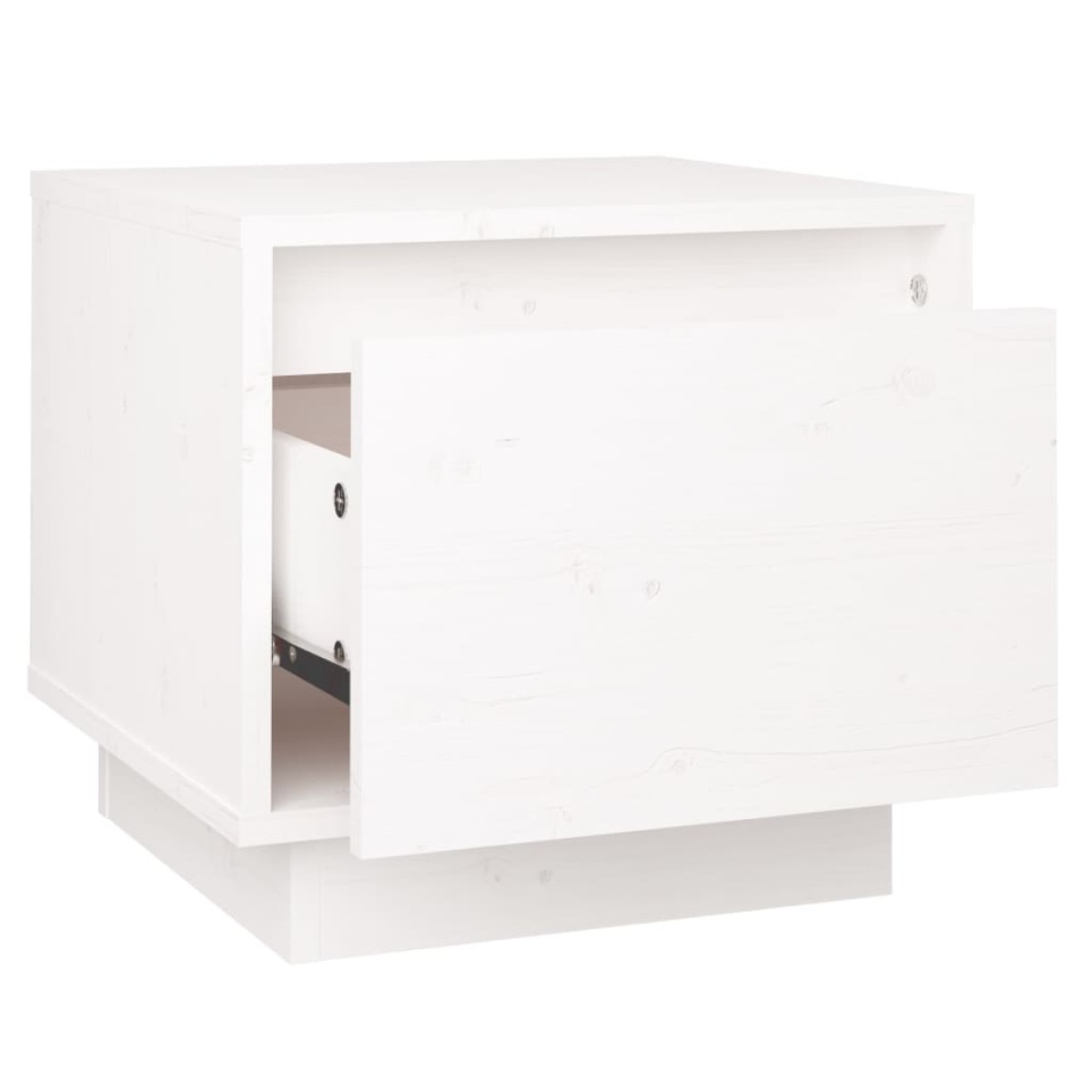 vidaXL Κομοδίνο Λευκό 35 x 34 x 32 εκ. από Μασίφ Ξύλο Πεύκου