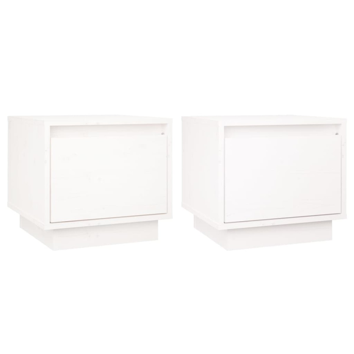 vidaXL Κομοδίνα 2 τεμ. Λευκά 35 x 34 x 32 εκ. από Μασίφ Ξύλο Πεύκου