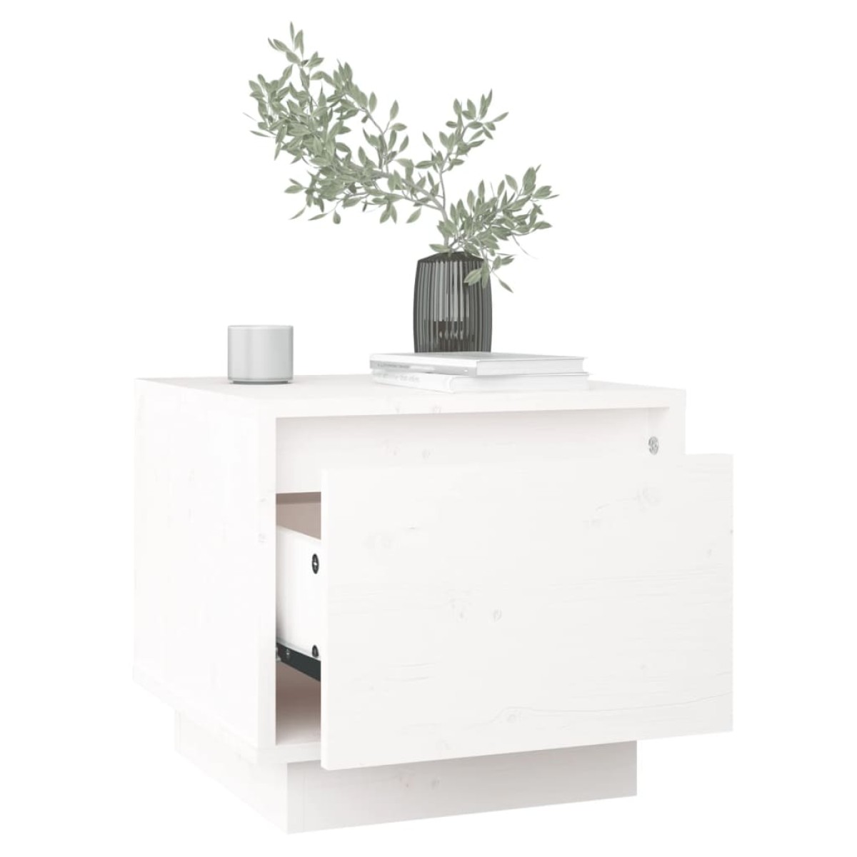 vidaXL Κομοδίνα 2 τεμ. Λευκά 35 x 34 x 32 εκ. από Μασίφ Ξύλο Πεύκου