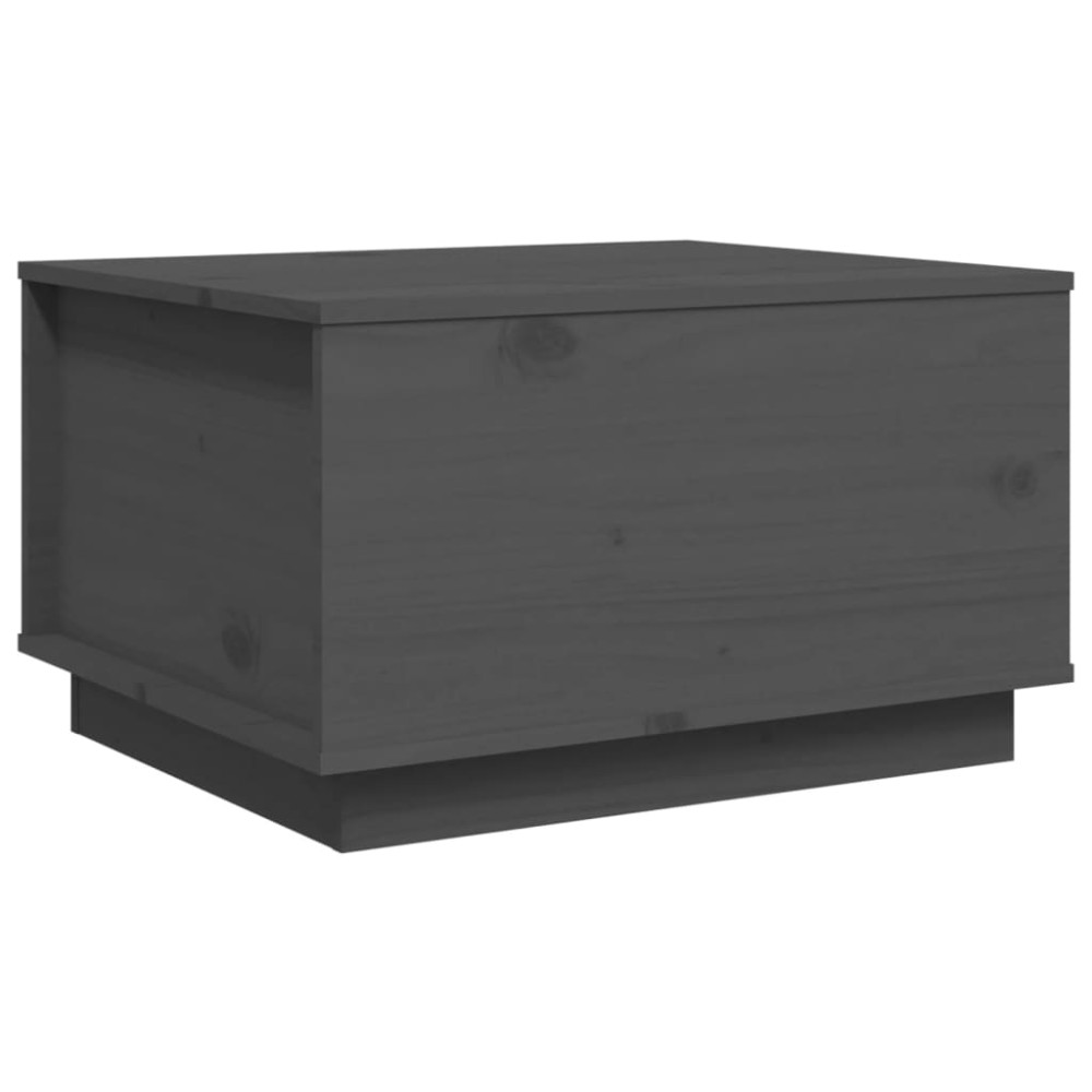 vidaXL Τραπεζάκι Σαλονιού Γκρι 60x50x35 εκ. από Μασίφ Ξύλο Πεύκου
