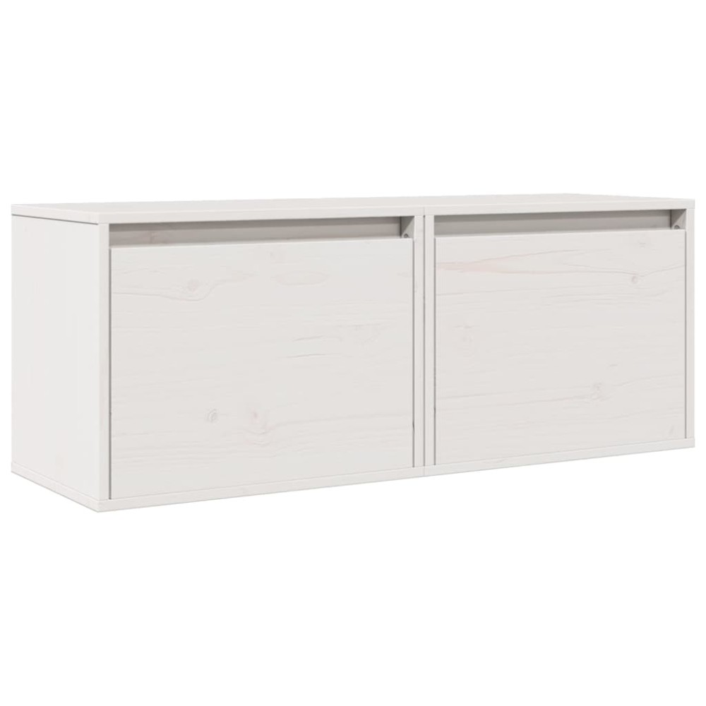 vidaXL Ντουλάπια Τοίχου 2 τεμ. Λευκά 45x30x35 εκ από Μασίφ Ξύλο Πεύκου