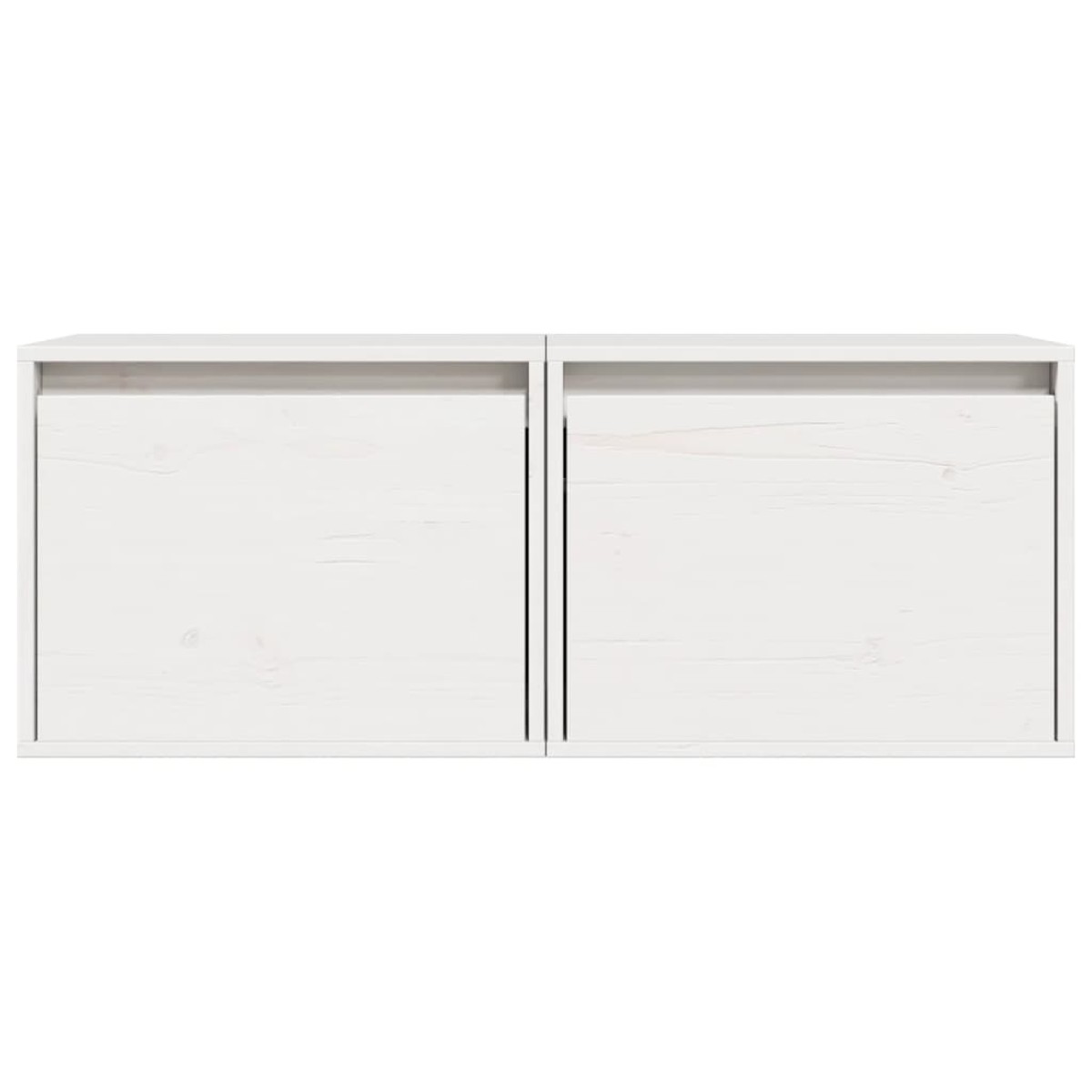 vidaXL Ντουλάπια Τοίχου 2 τεμ. Λευκά 45x30x35 εκ από Μασίφ Ξύλο Πεύκου