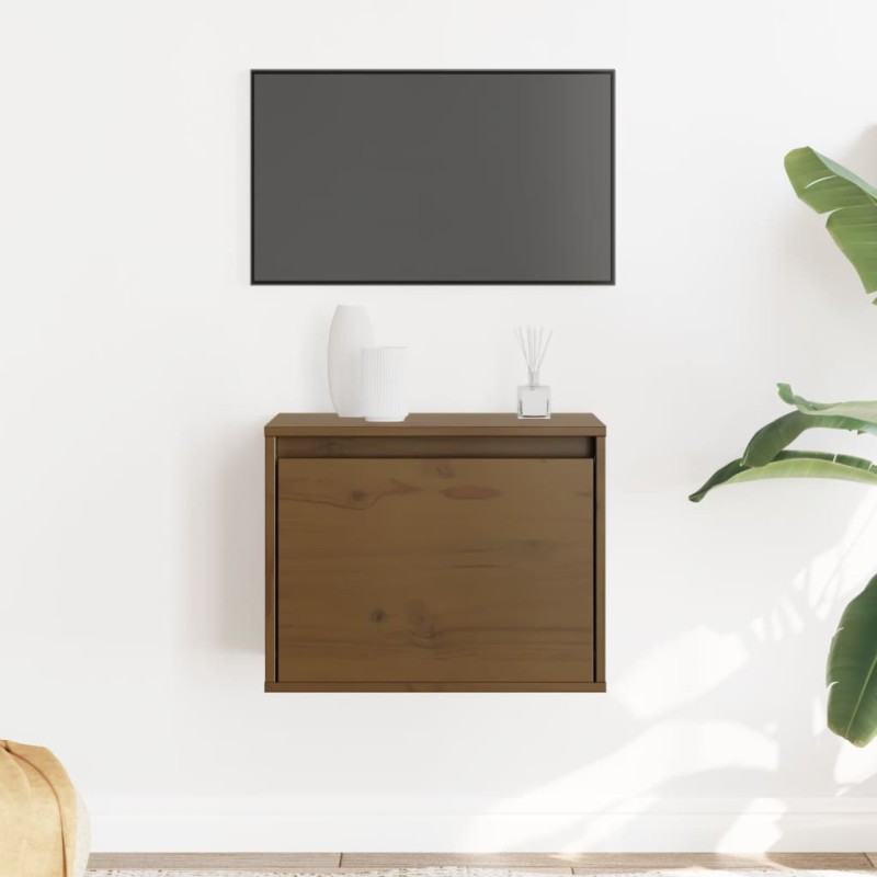 vidaXL Ντουλάπι Τοίχου Καφέ Μελί 45 x 30 x 35 εκ. Μασίφ Ξύλο Πεύκου