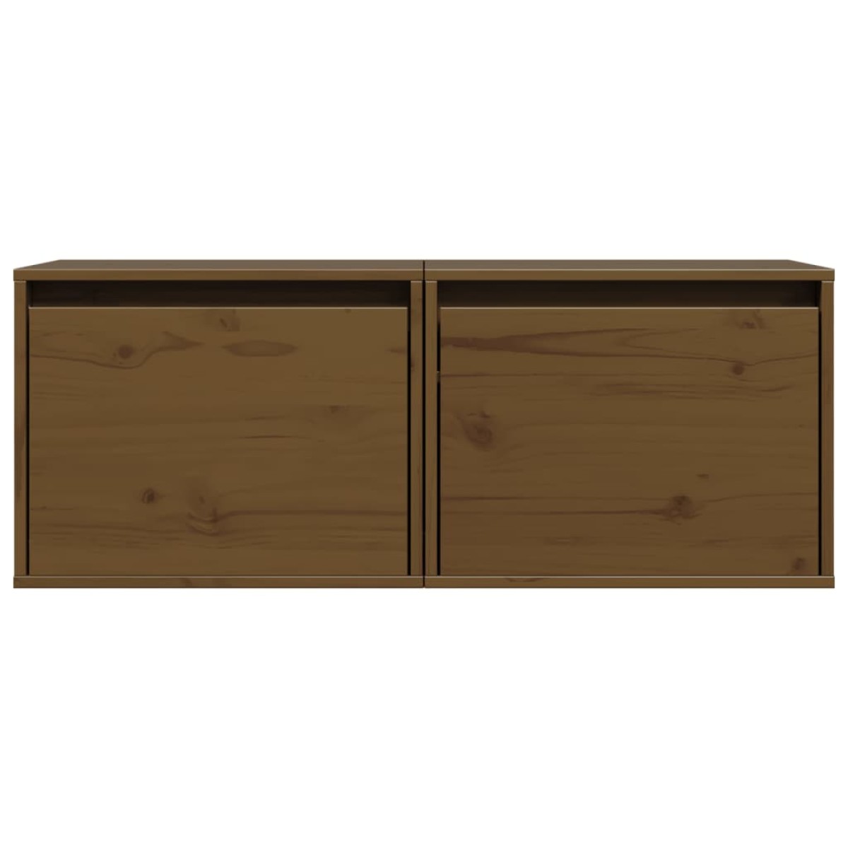 vidaXL Ντουλάπια Τοίχου 2 τεμ. Καφέ Μελί 45x30x35 εκ Μασίφ Ξύλο Πεύκου