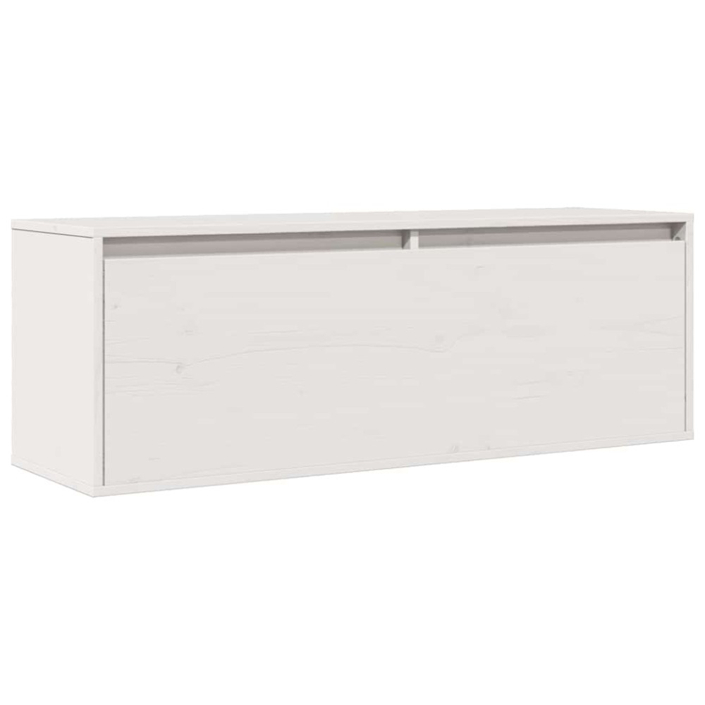 vidaXL Ντουλάπι Τοίχου Λευκό 100 x 30 x 35 εκ. από Μασίφ Ξύλο Πεύκου