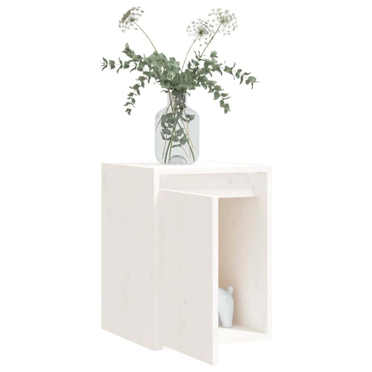 vidaXL Ντουλάπια Τοίχου 2 τεμ. Λευκά 30x30x40 εκ. Μασίφ Ξύλο Πεύκου