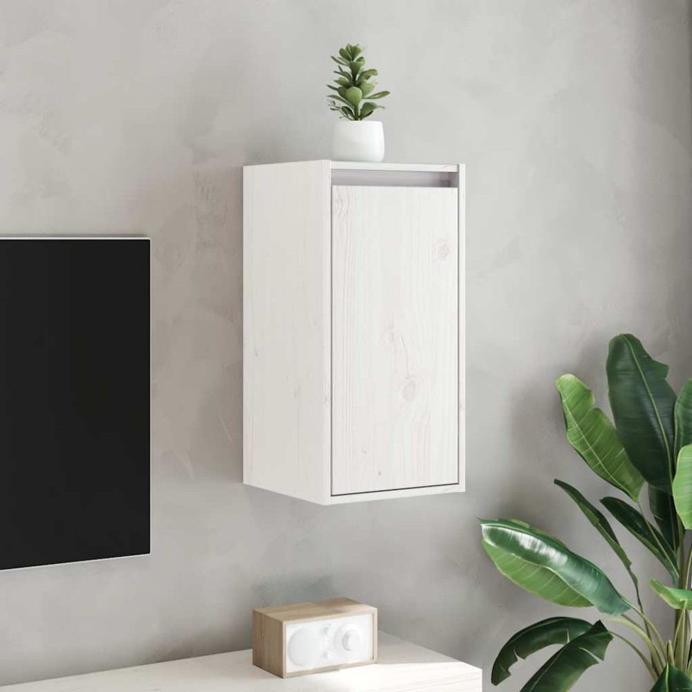 vidaXL Ντουλάπι Τοίχου Λευκό 30 x 30 x 60 εκ. από Μασίφ Ξύλο Πεύκου