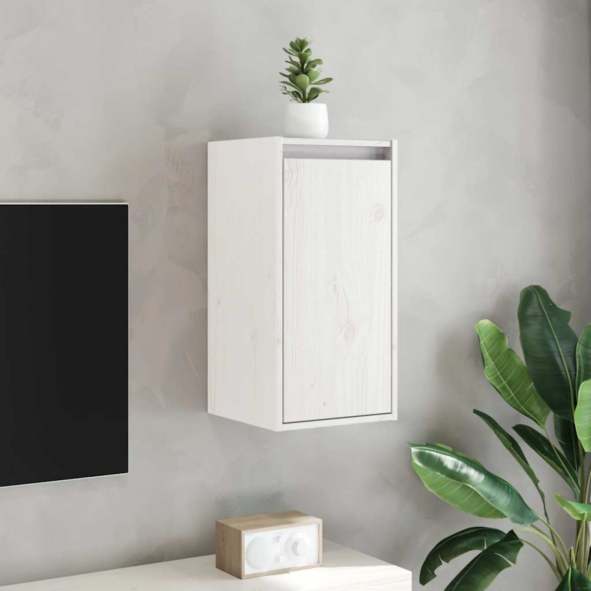 vidaXL Ντουλάπια Τοίχου 2 τεμ. Λευκά 30x30x60 εκ από Μασίφ Ξύλο Πεύκου