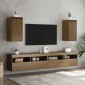 vidaXL Ντουλάπια Τοίχου 2 τεμ. Καφέ Μελί 30x30x60 εκ Μασίφ Ξύλο Πεύκου