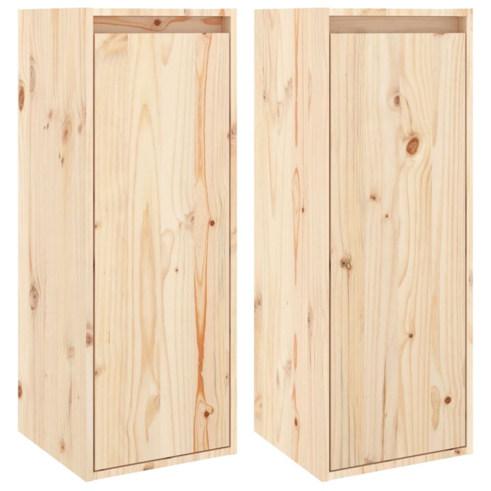 vidaXL Ντουλάπια Τοίχου 2 τεμ. 30 x 30 x 80 εκ από Μασίφ Ξύλο Πεύκου