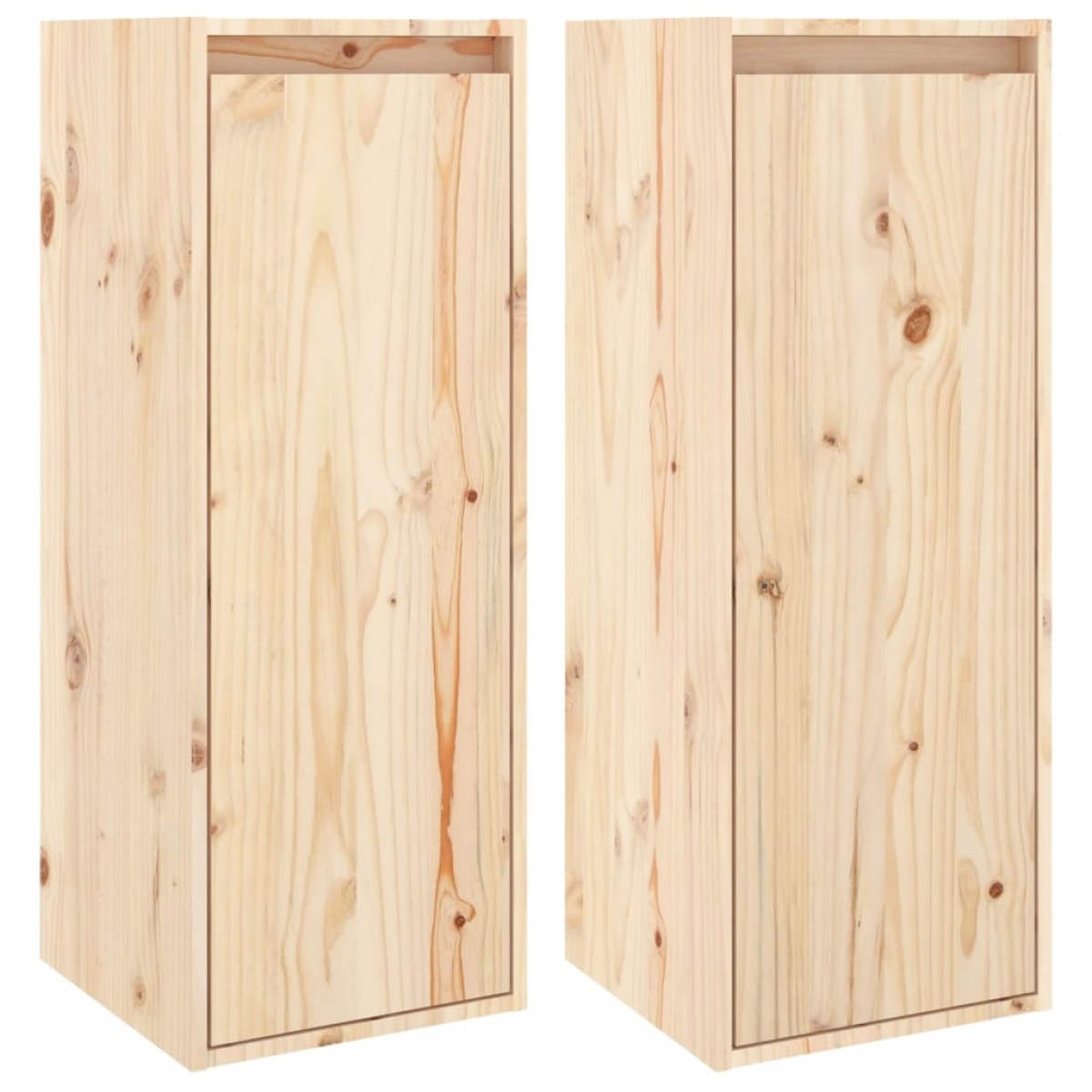 vidaXL Ντουλάπια Τοίχου 2 τεμ. 30 x 30 x 80 εκ από Μασίφ Ξύλο Πεύκου