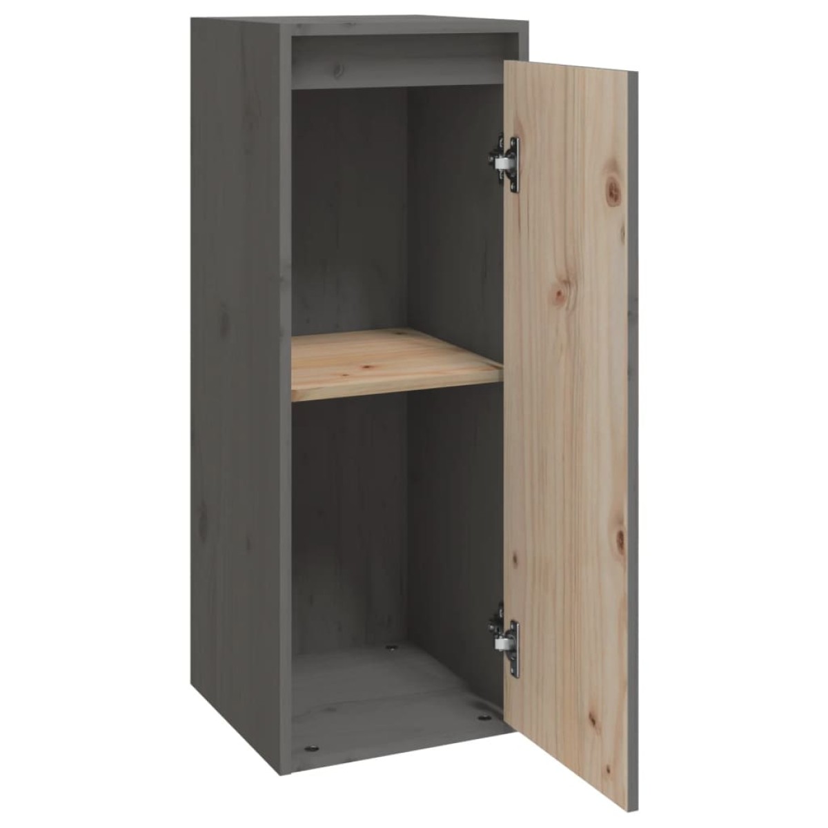vidaXL Ντουλάπι Τοίχου Γκρι 30 x 30 x 80 εκ. από Μασίφ Ξύλο Πεύκου