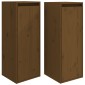 vidaXL Ντουλάπια Τοίχου 2 τεμ. Καφέ Μελί 30x30x80 εκ Μασίφ Ξύλο Πεύκου