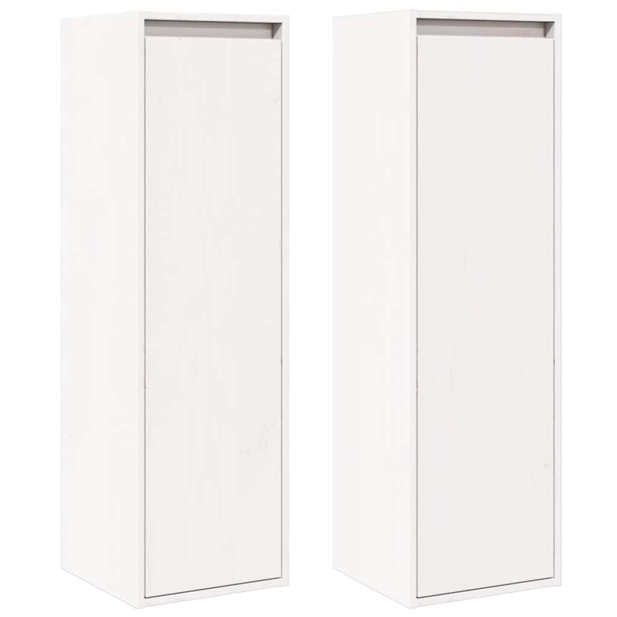 vidaXL Ντουλάπια Τοίχου 2 τεμ. Λευκά 30x30x100 εκ. Μασίφ Ξύλο Πεύκου