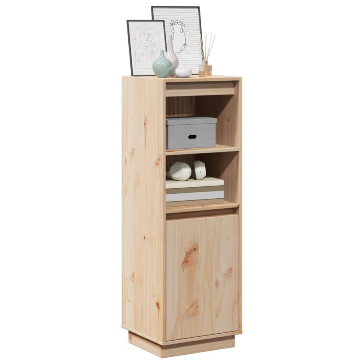 vidaXL Ντουλάπι Ψηλό 37 x 34 x 110 εκ. από Μασίφ Ξύλο Πεύκου