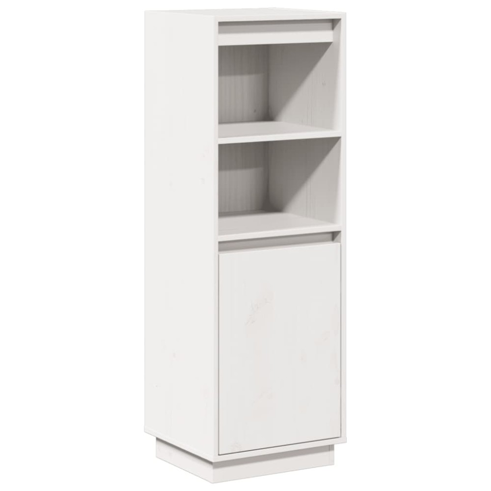 vidaXL Ντουλάπι Ψηλό Λευκό 37 x 34 x 110 εκ. από Μασίφ Ξύλο Πεύκου