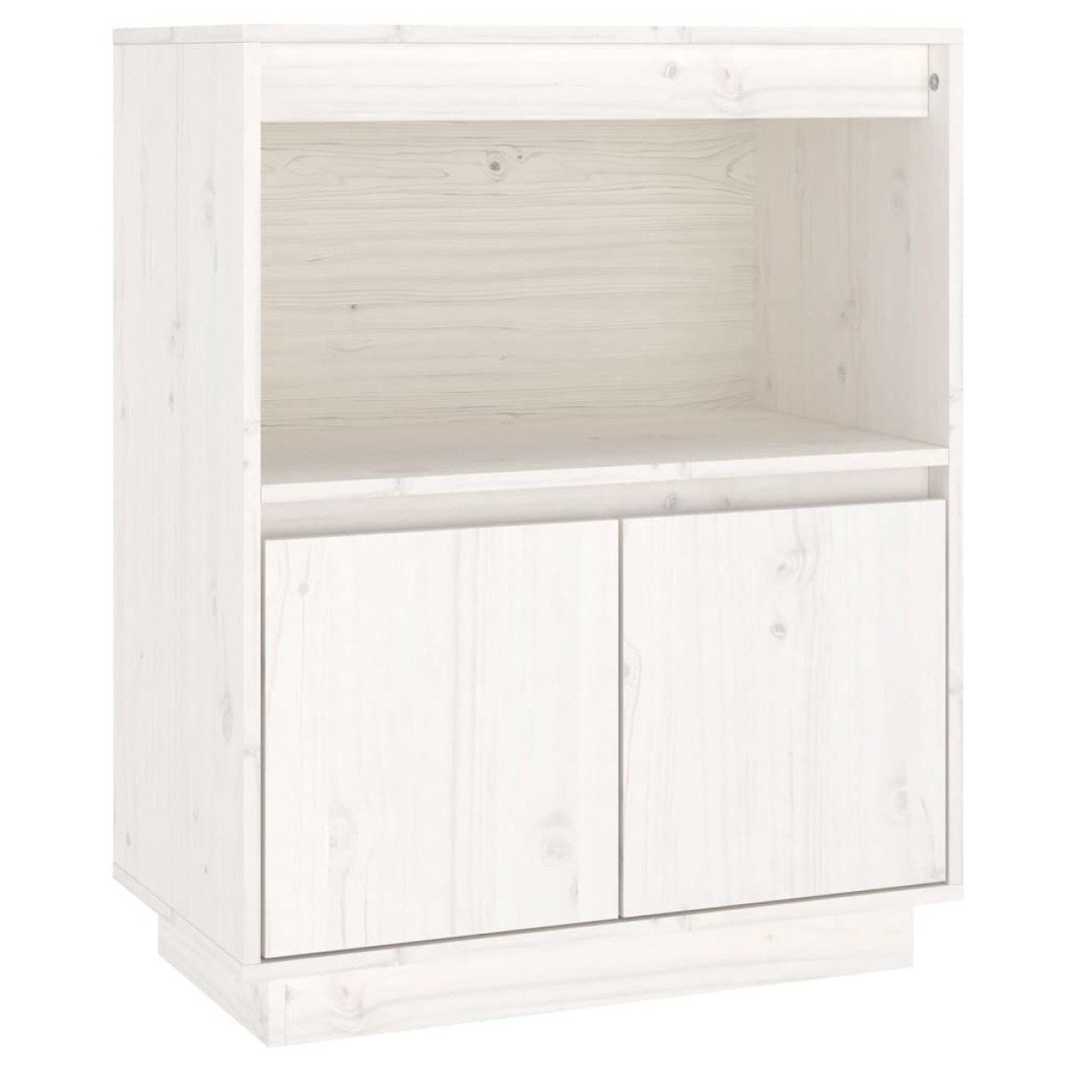 vidaXL Ντουλάπι Λευκό 60 x 34 x 75 εκ. από Μασίφ Ξύλο Πεύκου