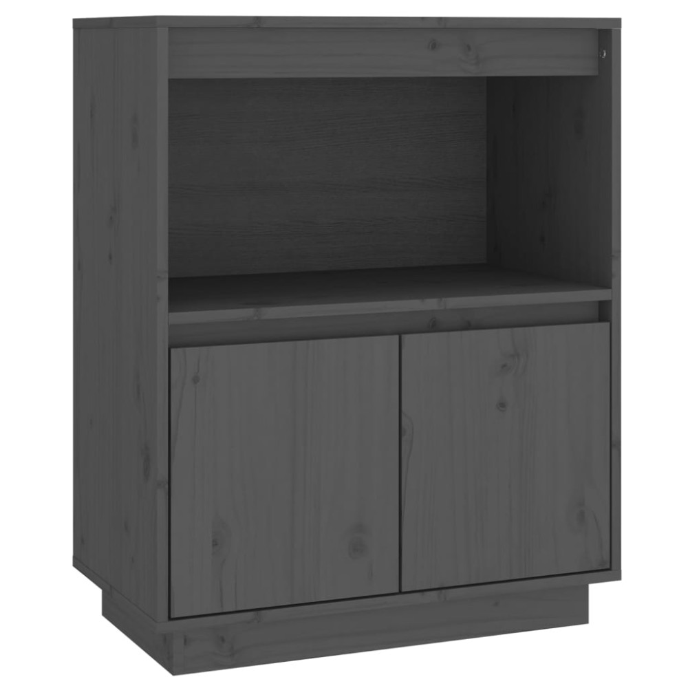 vidaXL Ντουλάπι Γκρι 60 x 34 x 75 εκ. από Μασίφ Ξύλο Πεύκου