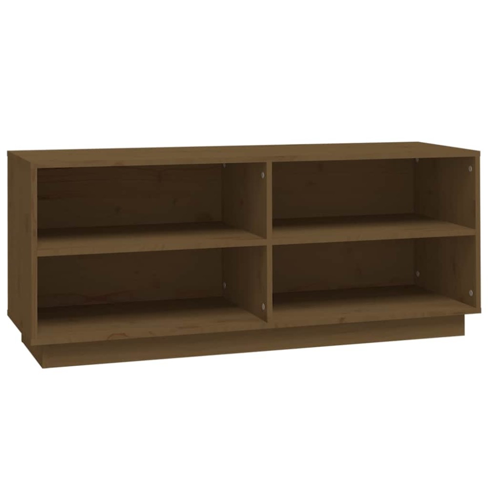vidaXL Παπουτσοθήκη Καφέ Μελί 110 x 34 x 45 εκ από Μασίφ Ξύλο Πεύκου